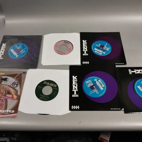 7 VINYLS TO INCLUDE KENT SELECT, COLONEL ABRHAMS TRAPPED, AND FAME TIME WILL TELL ETC. 