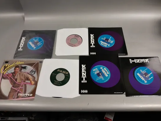 7 VINYLS TO INCLUDE KENT SELECT, COLONEL ABRHAMS TRAPPED, AND FAME TIME WILL TELL ETC. 