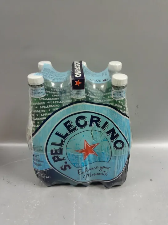 6 X BOTTLES OF S.PELLEGRINO SPARKLING NATURAL MINERAL WATER - 6 X 1L - COLLECTION ONLY 