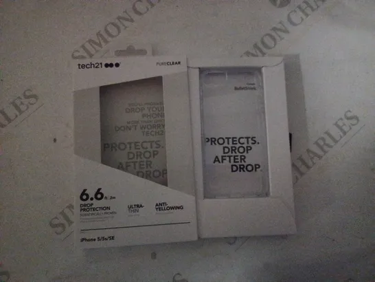 APPROXIMATELY 79 BRAND NEW BOXED TECH21 PURE CLEAR 6.6FT DROP PROTECTION PHONE CASES FOR IPHONE 5/5S/SE 