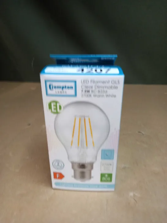 BOX OF 10 CROMPTON LED FILAMENT LIGHT BULBS 