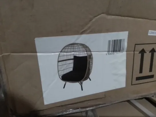 BOXED GOODHOME RATTAN EFFECT EGG CHAIR - 1 BOX