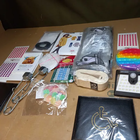 LOT OF ASSORTED HOUSEHOLD ITEMS TO INCLUDE LED WALL LIGHTS, CAR AIR FRESHNERS AND FIDGET TOYS