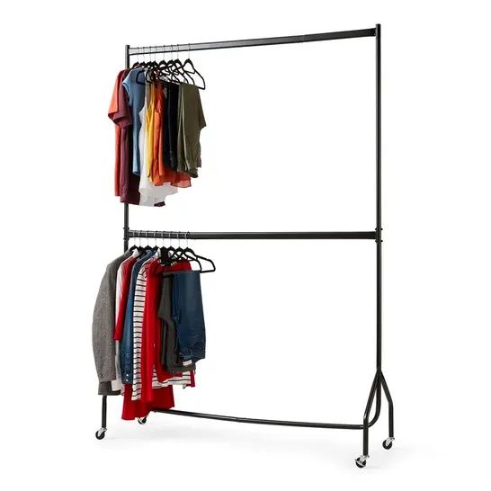 BOXED ROLLING CLOTHES RACK // SIZE: 221 X 124CM (1 BOX)