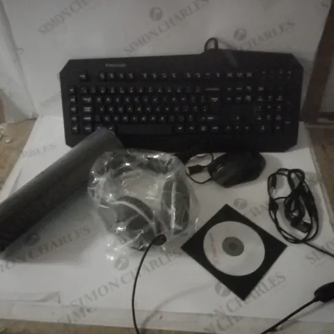 2 BRAND NEW BOXED BLACK WEB 4 IN 1 GAMING KIT INCLUDING; MOUSE, KEYBOARD, HEADSET AND MOUSE MAT