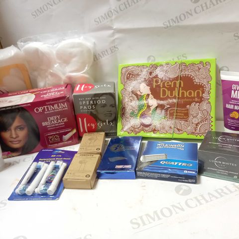 LOT OF APPROX 12 ASSORTED COSMETIC ITEMS TO INCLUDE WHITENING TOOTHPASTE, HAIR MASK, ACTIVATED CHARCOAL POWDER, ETC