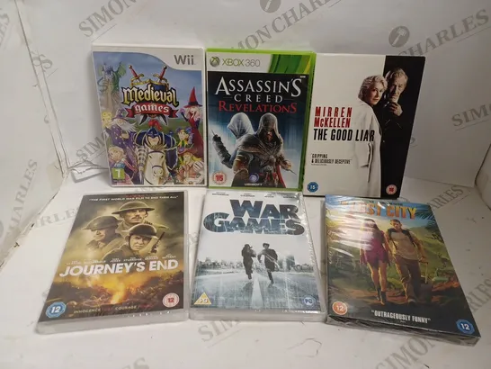 BOX OF APPROX 25 ITEMS INCLUDING WAR GAMES, THE GOOD LIAR, THE LOST CITY