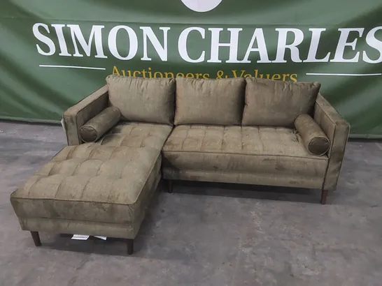 NEW ORLEANS CORNER CHAISE SOFA - OLIVE GREEN