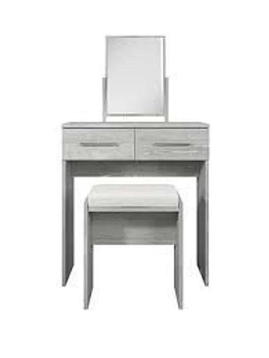 BRAND NEW BOXED GRADE 1 PRAGUE WHITE DRESSING TABLE, STOOL AND MIRROR SET (1 BOX) RRP £169