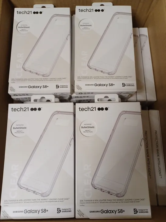 LOT OF APPROX. 72 BRAND NEW BOXED TECH 21 T21-5603 PURE CLEAR CASE COVER WITH BULLETSHIELD 2M DROP PROTECTION FOR SAMSUNG GALAXY S8+ 