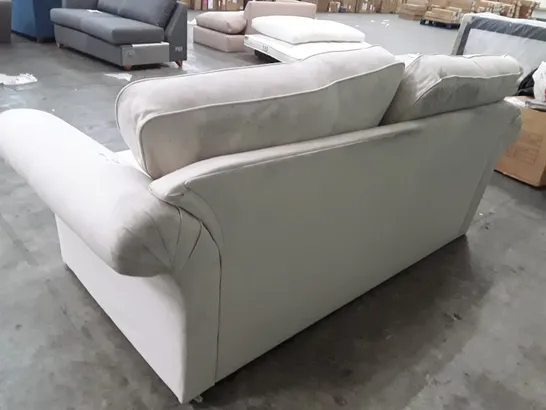 QUALITY DESIGNER 3 SEATER SOFA - WHITE FABRIC