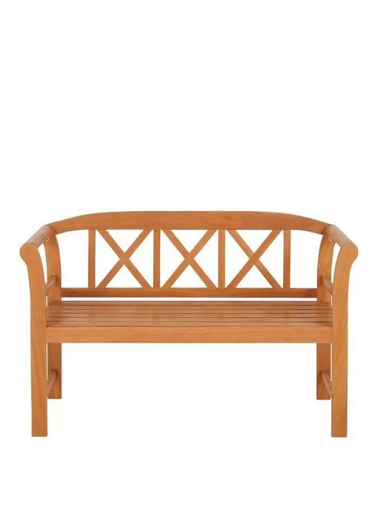 BOXED POSITANO 2 SEATER NATURAL WOOD BENCH (1 BOX)