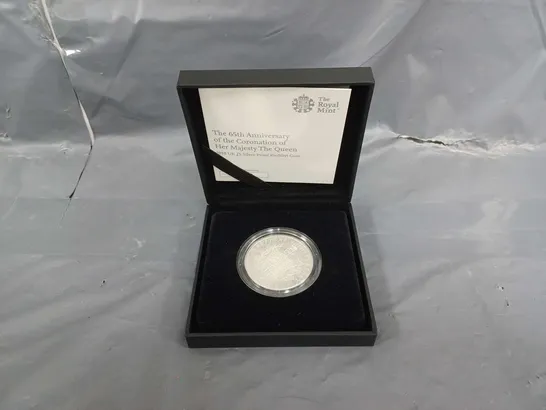 BOXED THE ROYAL MINT THE 65TH ANNIVERSARY OF THE CORONATION OF HER MAJESTY THE QUEEN 2018 UK £5 SILVER PROOF PIEDFORT COIN 