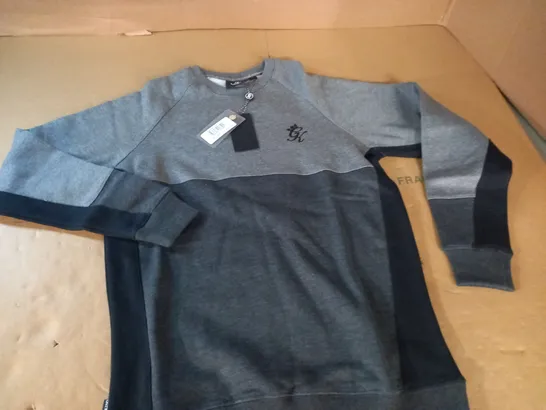 GYM KING MINDFIELD CREW JUMPER IN GREY - UK S