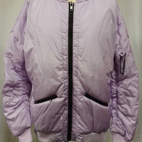 BRAND NEW KOI MESSAGES UNISEX BOMBER JACKET, LILAC - SIZE XS