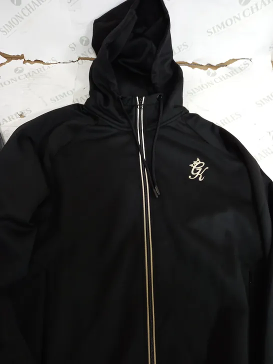 GYM KING BACK ZIP UP HOODIE IN BLACK - LARGE