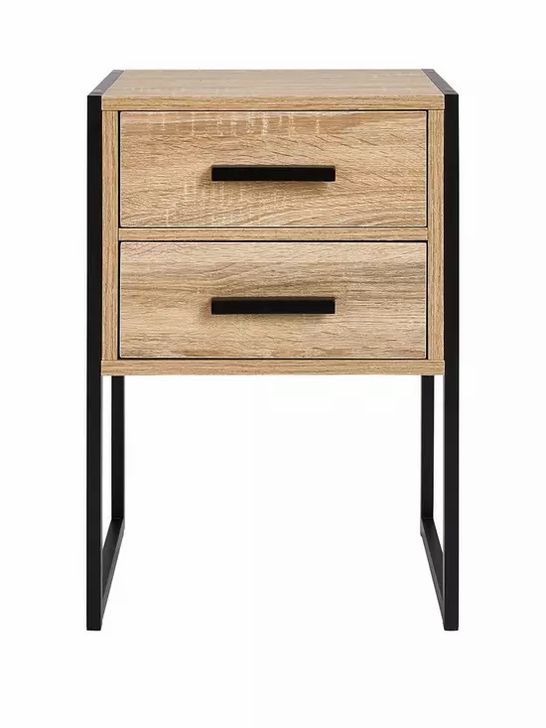 TELFORD 2 DRAWER CHEST OAK/BLACK RRP £59