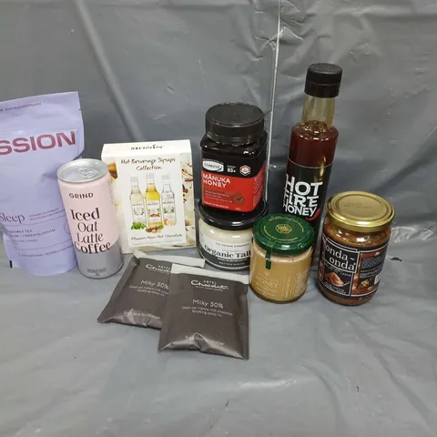 APPROXIMATELY 20 FOOD AND DRINK ITEMS TO INCLUDE HONEY, HOT CHOCOLATE AND COFFEE                                                      