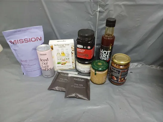 APPROXIMATELY 20 FOOD AND DRINK ITEMS TO INCLUDE HONEY, HOT CHOCOLATE AND COFFEE                                                      