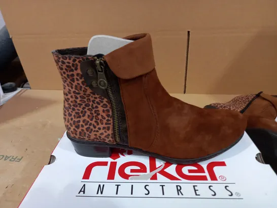 RIEKER CUFF ANKLE BOOT - TAN - SIZE 6.5