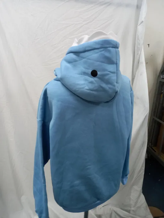 BLUE SHARK JUMPER WITH TEETH ON HOOD 