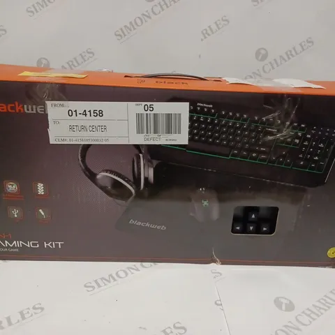 BLACKWEB 4-IN-1 GAMING KIT INCLUDING WIRED MOUSE, WIRED KEYBOARD AND HEADSET