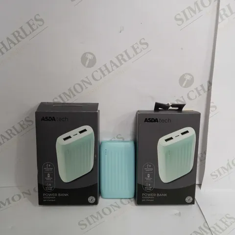 SET OF 2 ASDA TECH POWER BANK IN CYAN