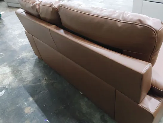 DESIGNER TWO SEATER SOFA TAN LEATHER 