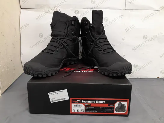 BOXED PAIR OF VIPER TACTICAL VENOM BOOTS IN BLACK UK SIZE 12