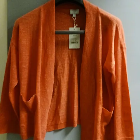 LINEN BLEND BY MONSOON LADIES CARDIGAN ORANGE SIZE M