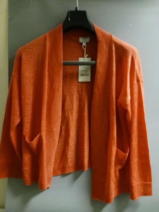 LINEN BLEND BY MONSOON LADIES CARDIGAN ORANGE SIZE M