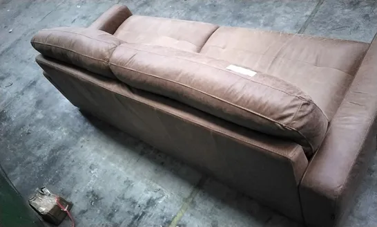 QUALITY ITALIAN DESIGNER PICENO LARGE SOFA RUSTIC BROWN LEATHER 