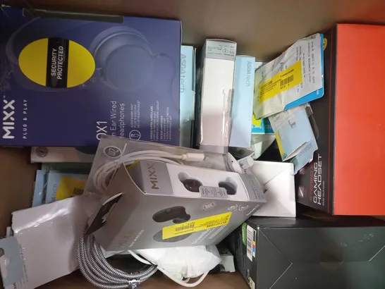 BOX OF APPROXIMATELY 20 ASSORTED ELECTRICAL ITEMS TO INCLUDE ASDA TECH TRUE WIRELESS EARBUDS, ASDA TECH PERSONAL CD PLAYER, ASDA TECH PORTABLE STEREO BLUETOOTH SPEAKER, ETC