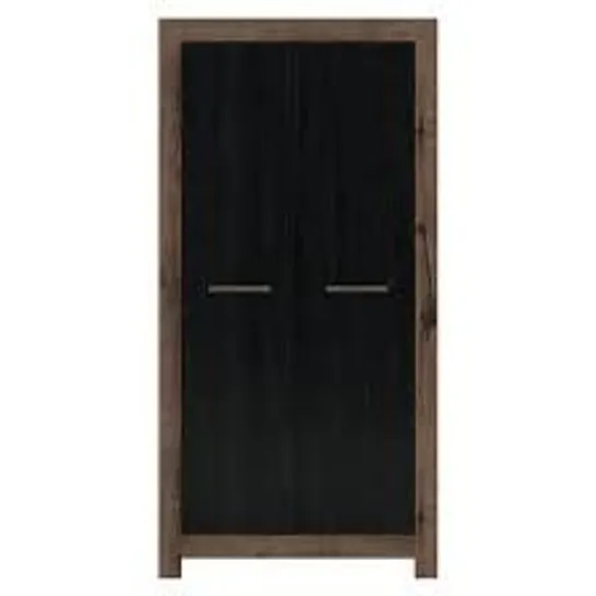 BOXED BALIN 2 DOOR WARDROBE - BLACK (BOXES 1 & 3 OF 3 ONLY)