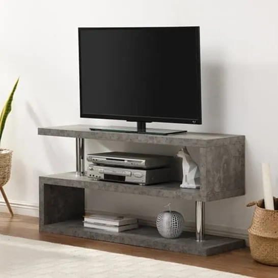 BOXED MIAMI LCD TV STAND IN CONCRETE PAPER (1 BOX)