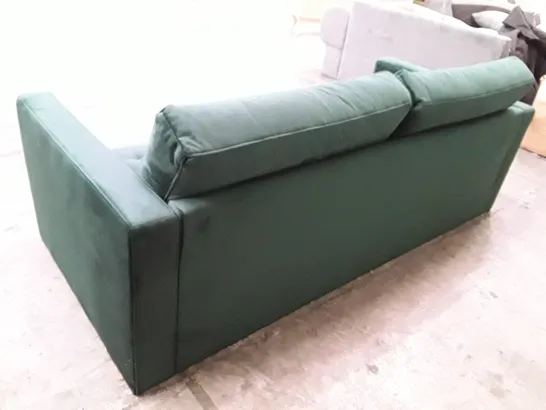 QUALITY DESIGNER JODI VELVET 3 SEATER SOFA - DARK GREEN FABRIC