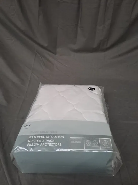 SEALED M&S HOME 2 PACK OF COTTON PILLOW PROTECTORS