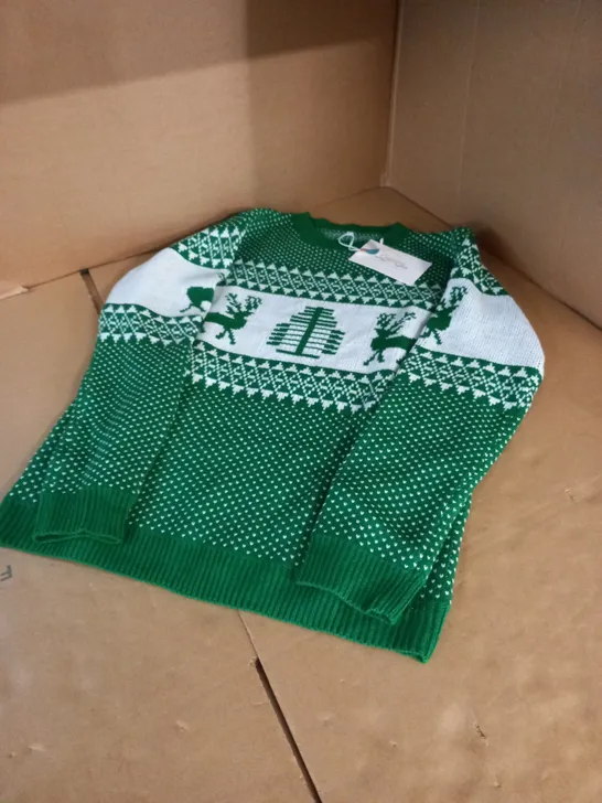 CASSIECY GREEN FESTIVE THEMED JUMPER SIZE XL