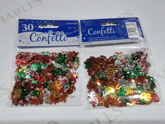 THREE BOXES OF 144 BRAND NEW 14G PACKS OF METALLIC NO30 CONFETTI IN MULTI