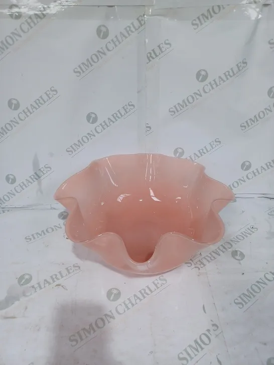 ANTHROPOLOGIE GLASS DECORATIVE BOWL PINK - COLLECTION ONLY