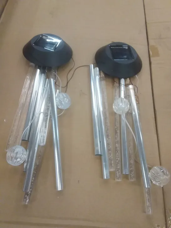 TWO SETS OF LED SOLAR WIND CHIMES