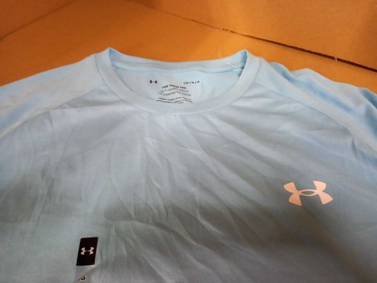 STYLE OF UNDER ARMOUR BLUE/LOGO CREW NECK TEE - LARGE