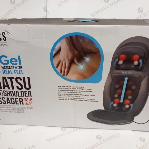 BOXED HOMEDICS GEL MASSAGE WITH REAL FEEL SHIATSU BACK AND SHOULDER MASSAGER WITH HEAT SGM-1600H-EUX