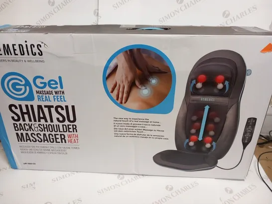 BOXED HOMEDICS GEL MASSAGE WITH REAL FEEL SHIATSU BACK AND SHOULDER MASSAGER WITH HEAT SGM-1600H-EUX