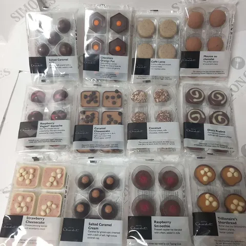 APPROXIMATELY 16 HOTEL CHOCOLAT SELECTOR PACKS TO INCLUDE; MOUSSE AU CHOCOLAT, CAFFE LATTE, SALTED CARAMEL, CARAMEL CHEESECAKE, DIZZY PRALINE AND BILLIONAIRES SHORTBREAD