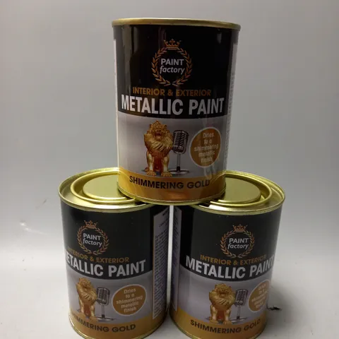 BOX OF APPROX 12 PAINT FACTORY METALLIC PAINT IN SHIMMERING GOLD 