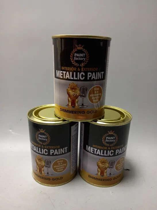 BOX OF APPROX 12 PAINT FACTORY METALLIC PAINT IN SHIMMERING GOLD 