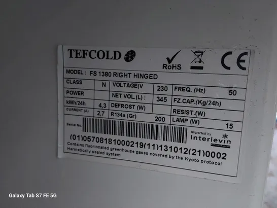 TEFCOLD UPRIGHT SINGLE DOOR DISPLAY FRIDGE