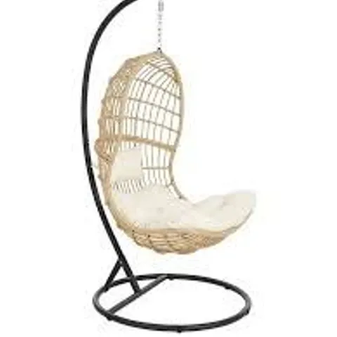 BOXED DESIGNER CANE HANGING CHAIR NATURAL (1 BOX)