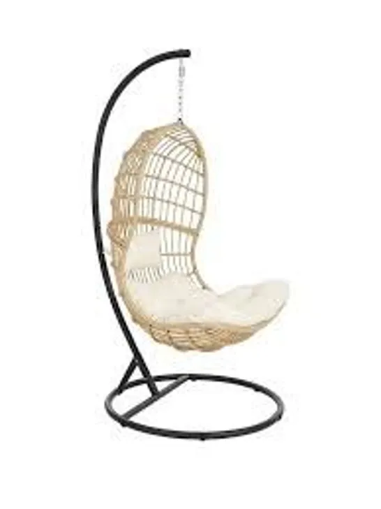 BOXED DESIGNER CANE HANGING CHAIR NATURAL (1 BOX)